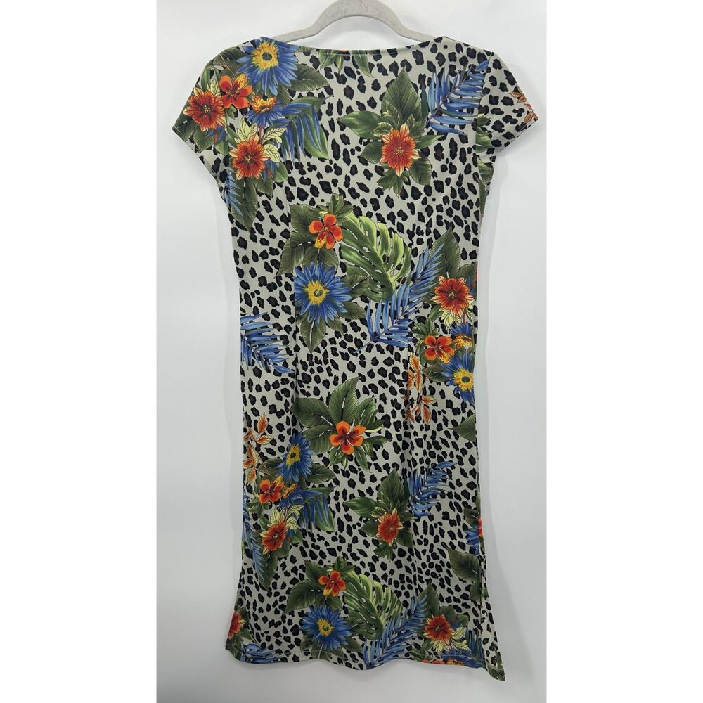 Vintage Y2K BCBG Leopard Floral Dress Made in USA M Whimsigoth Resort - Picture 2 of 4